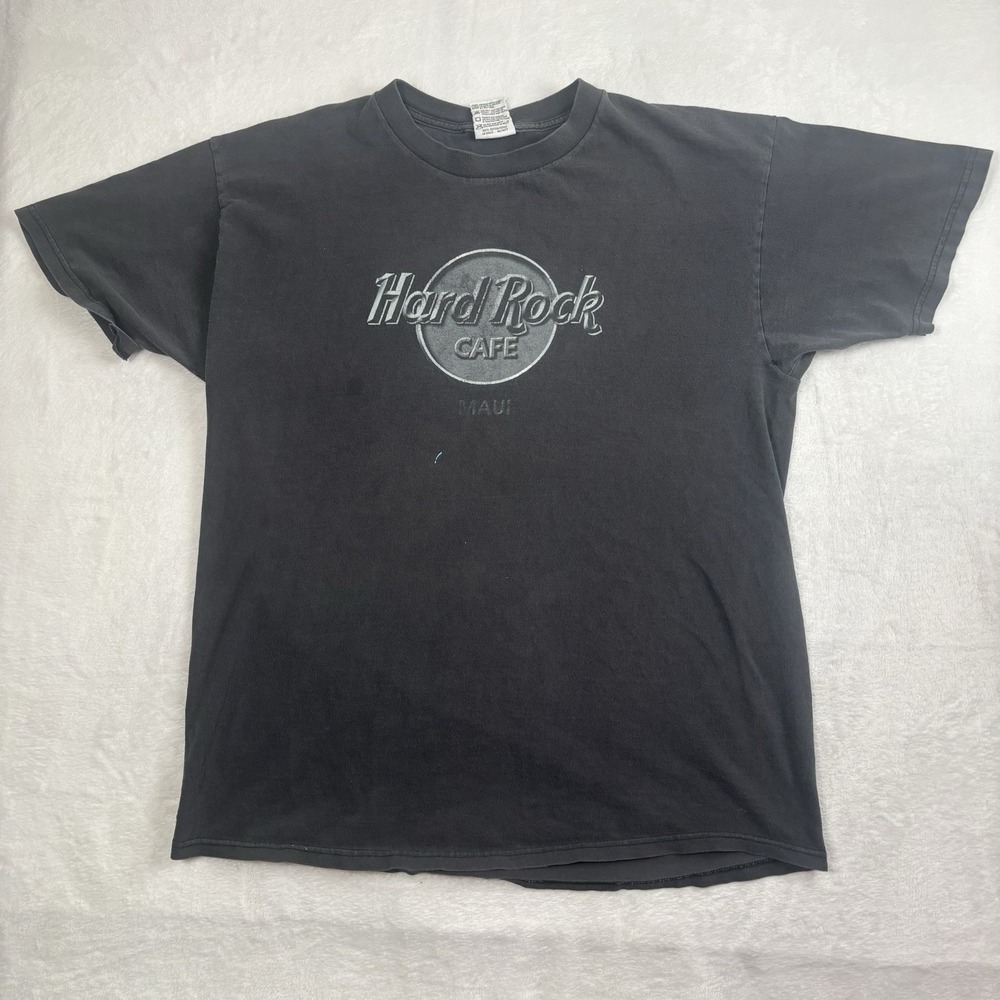 VTG Hard Rock Cafe‎ Maui Black Short Sleeve Graphic Shirt Men's XL